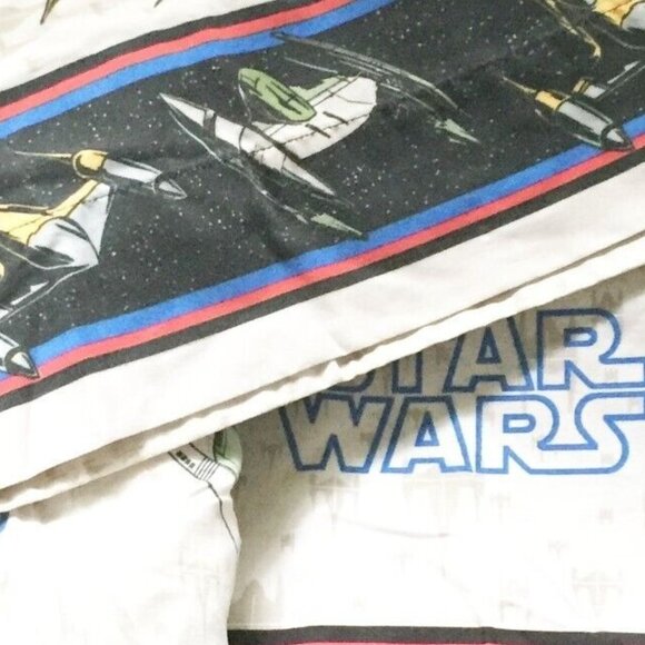 Vintage 1999 Star Wars Twin Sheet Set – N-1 Naboo Starfighter + Pillowcase NOS - Picture 1 of 9